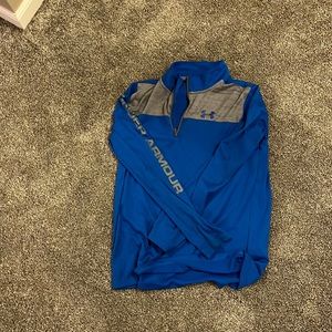 Long Sleeve Blue and Gray Under Armor Shirt (YXL)